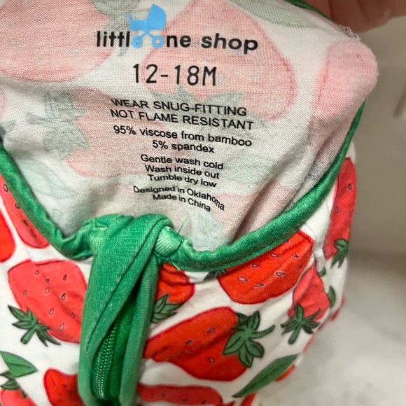 Little One Shop Strawberry Print One Piece - Picture 2 of 3